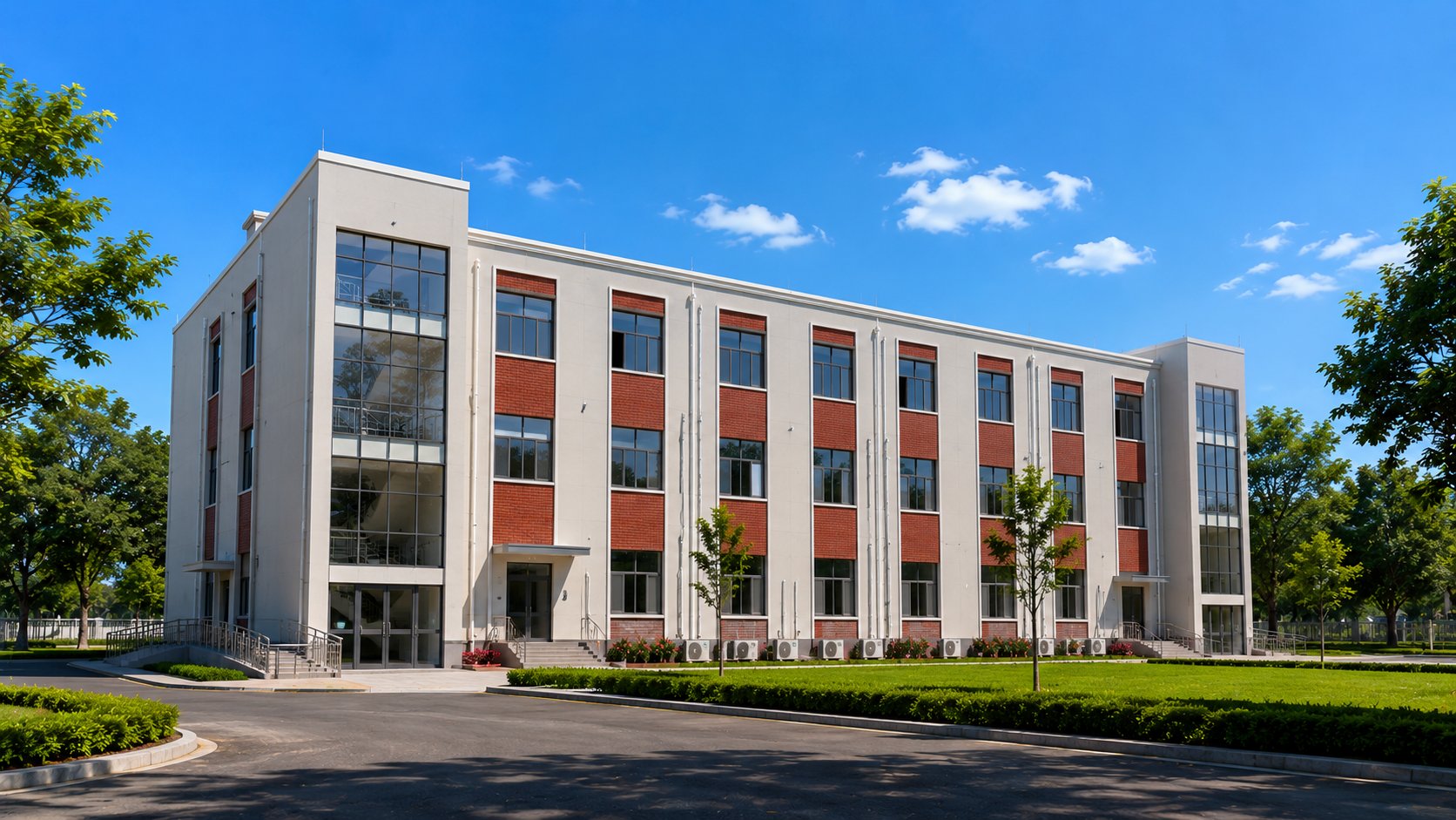 AIMT campus building — rear view