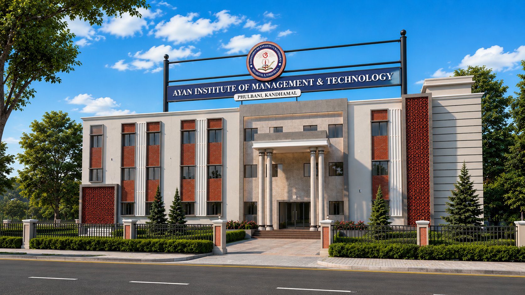 AIMT campus building — front view